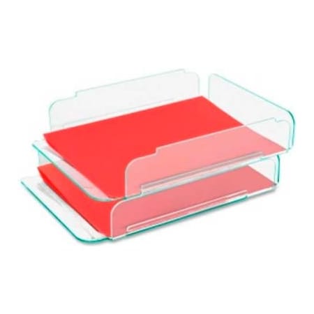 Lorell Lorell Acrylic Stacking Letter Trays, Green, 2/Pack 80655